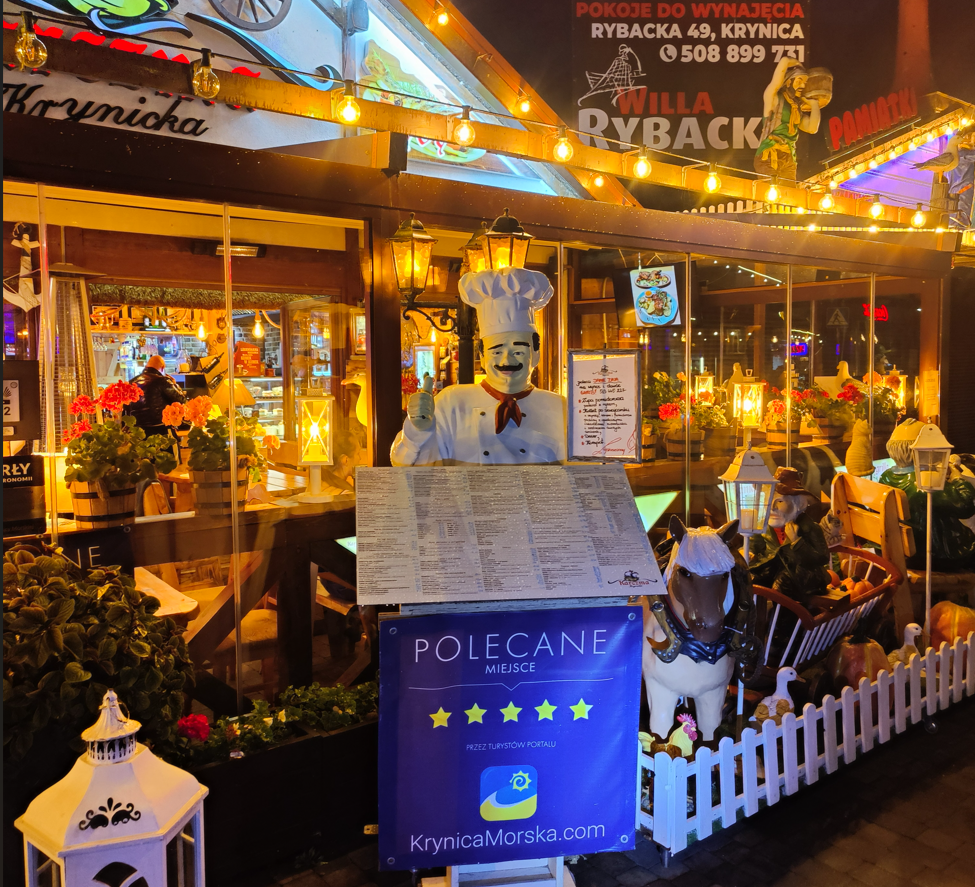 Baner Polecane miejsce przy restauracji